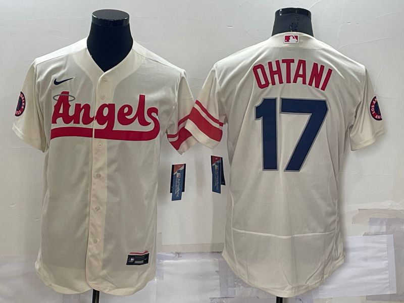Men Los Angeles Angels #17 Ohtani Cream City Edition Elite Nike 2022 MLB Jersey